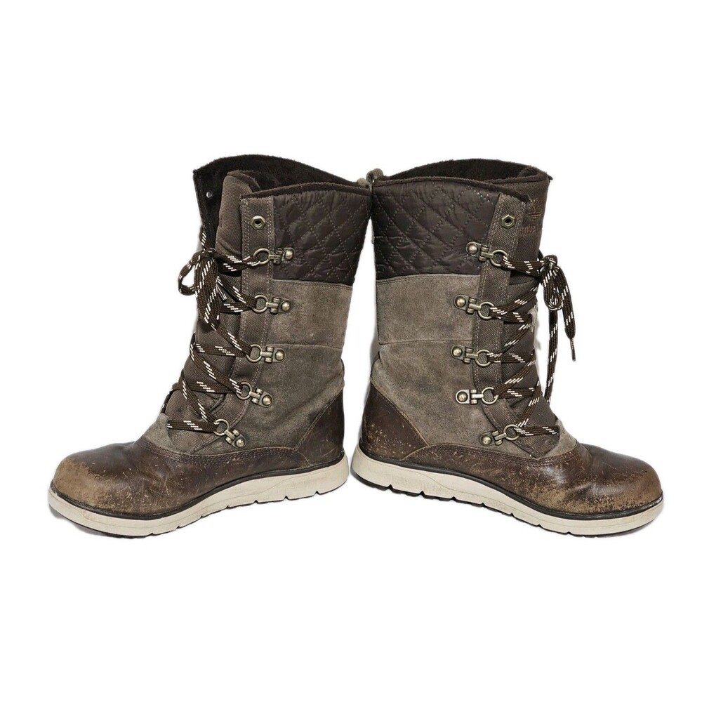 Timberland Boots Wood Haven Womens Size 8.5 Brown Leather Waterproof Lace Up - Picture 5 of 14